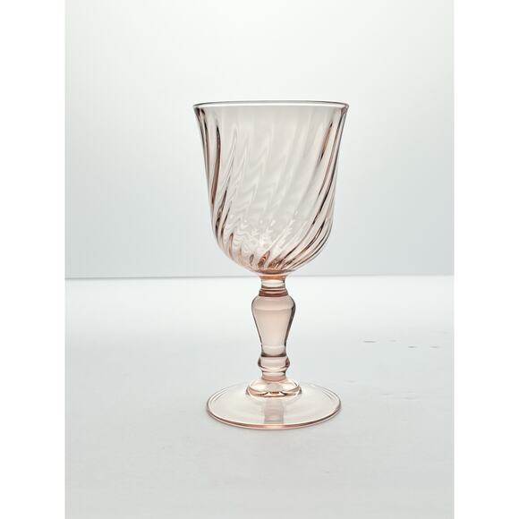 Cristal d’Arques “Rosaline” Set of 9 Wine Glasses 5 3/4” 6oz Pink Swirl, France - Picture 3 of 6